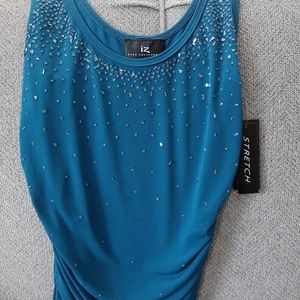 NWT Junior's Dark Teal Green Dressy Shirt, M